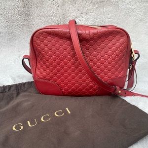 SOLD Gucci Bree Microguccissima Red Leather Crossbody Bag